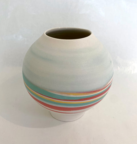 Clay Factor Ceramics - Orb Vase - Tri Color - Taffy 1