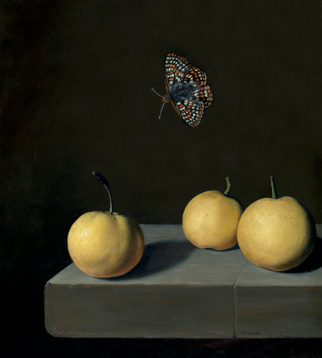 Rebecca Luncan - “Checkerspot over Nashi”